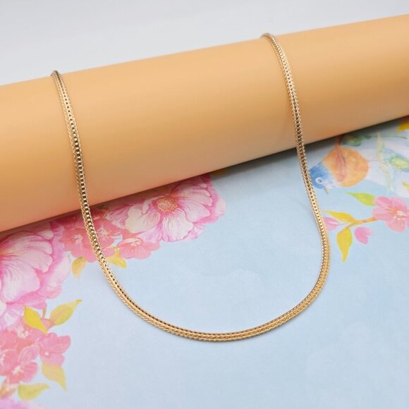 Classic Flat Chain Rose Gold Necklace for Elegant Everyday Wear, XPNL0074 - Picture 4 of 12